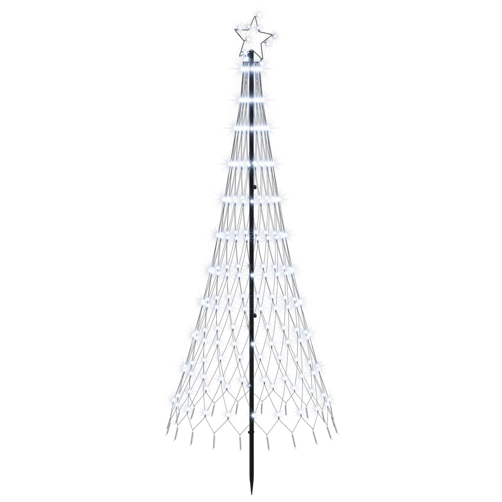 vidaXL Choinka świąteczna LED 180 cm 230 LED Zimna biel Żelazo Czarny