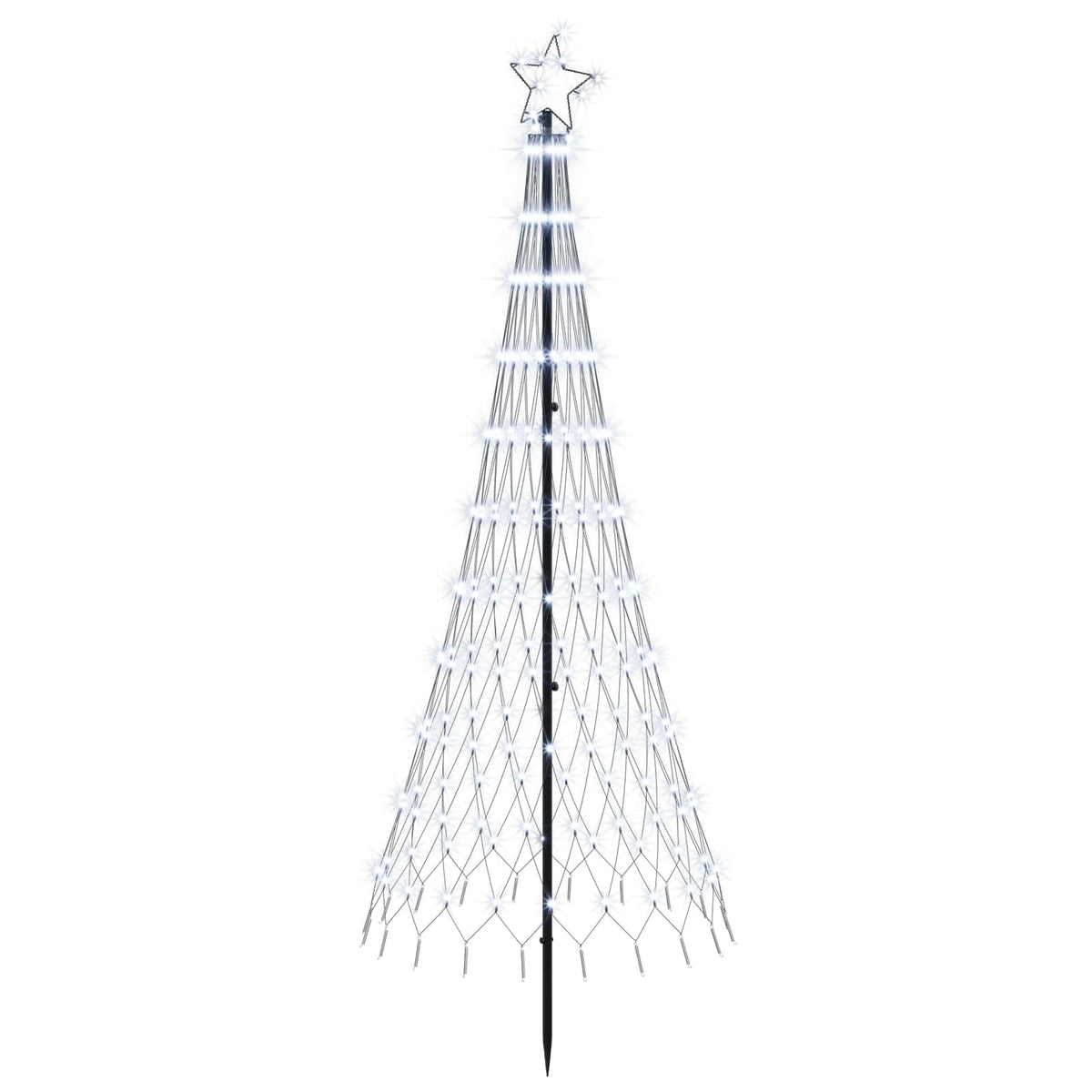 vidaXL Choinka świąteczna LED 180 cm 230 LED Zimna biel Żelazo Czarny