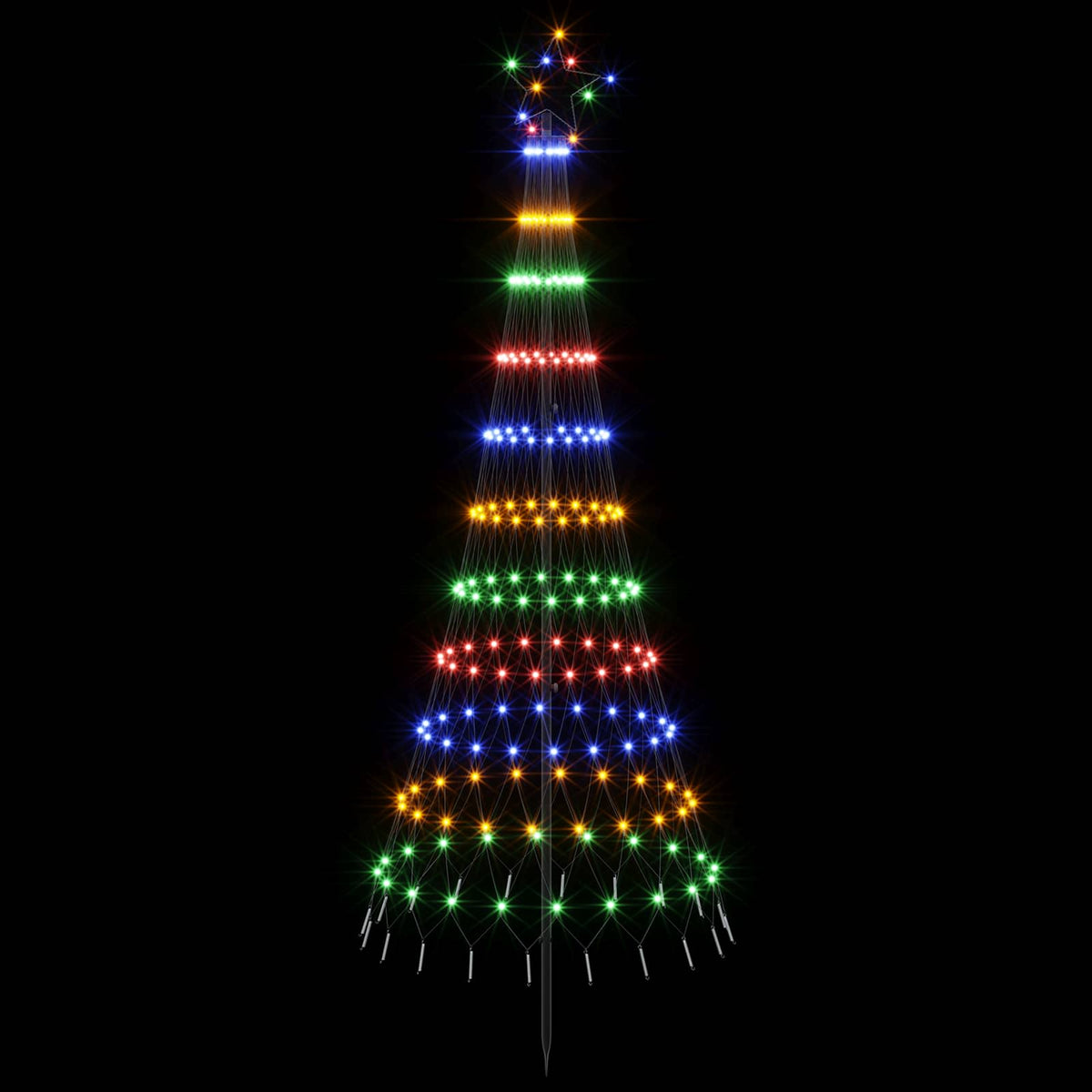 vidaXL Choinka świąteczna LED 180 cm 230 LED Wielokolorowy Żelazo