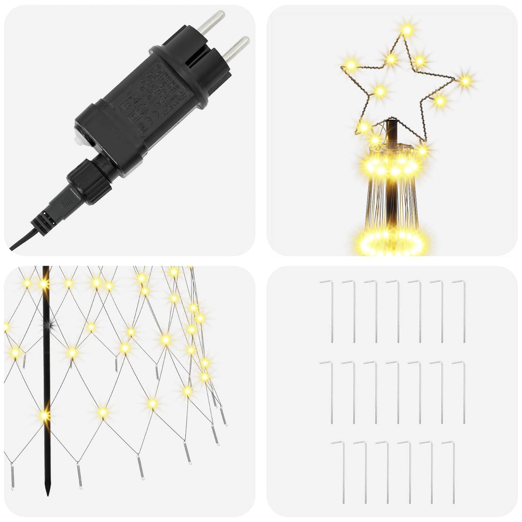 vidaXL Choinka świąteczna LED 250 cm 290 LED Ciepła biel Żelazo Czarny