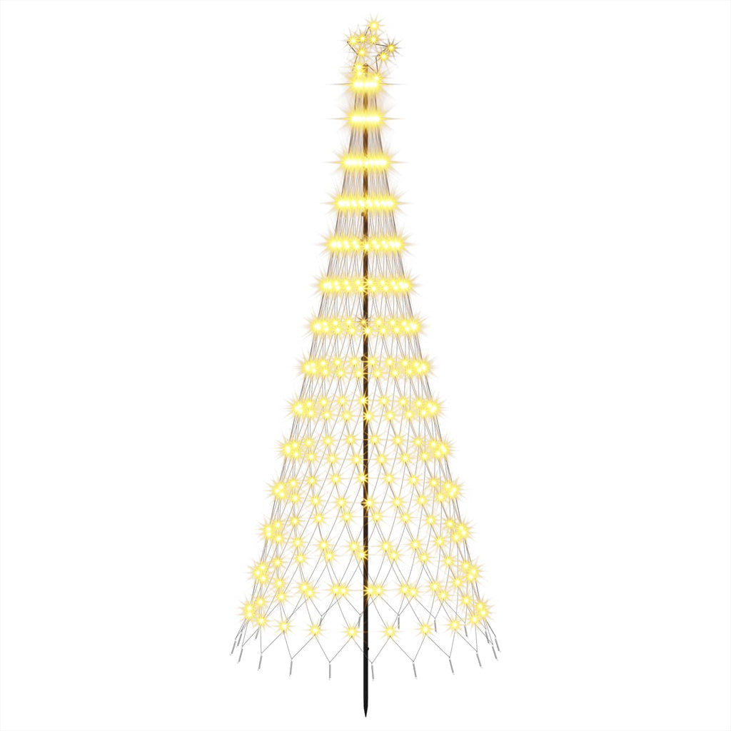 vidaXL Choinka świąteczna LED 250 cm 290 LED Ciepła biel Żelazo Czarny