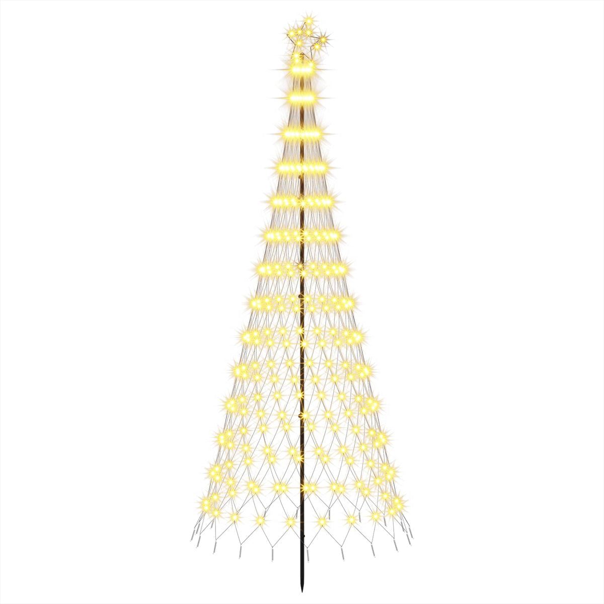 vidaXL Choinka świąteczna LED 250 cm 290 LED Ciepła biel Żelazo Czarny