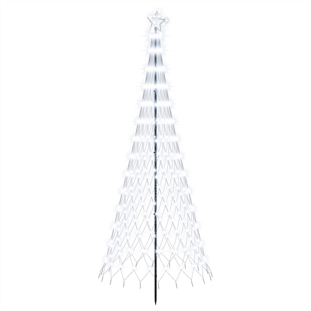 vidaXL Choinka świąteczna LED 250 cm 290 LED Zimna biel Żelazo Czarny