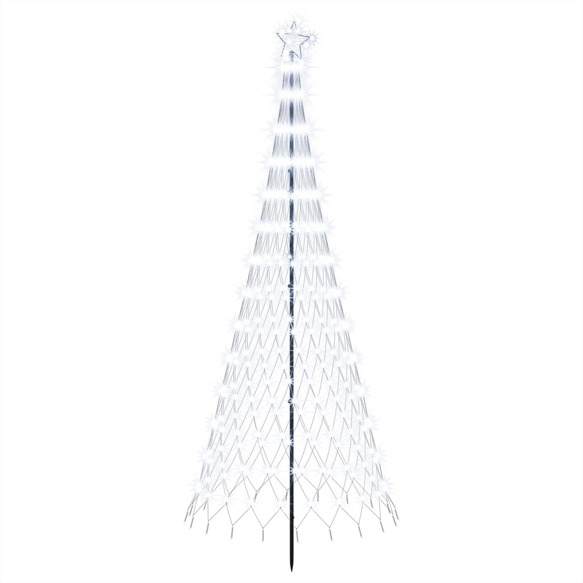 vidaXL Choinka świąteczna LED 250 cm 290 LED Zimna biel Żelazo Czarny