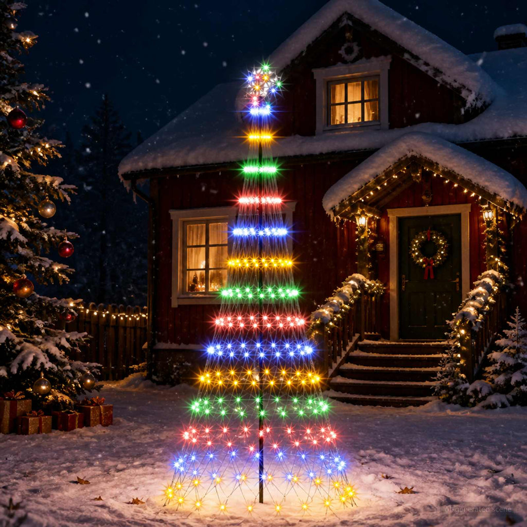 vidaXL Choinka świąteczna LED 250 cm 290 LED Wielokolorowy Żelazo