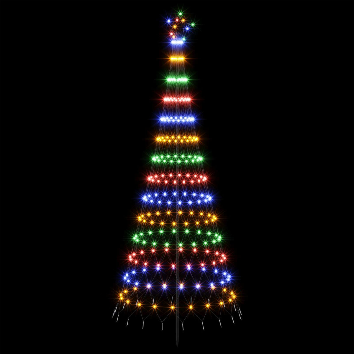 vidaXL Choinka świąteczna LED 250 cm 290 LED Wielokolorowy Żelazo
