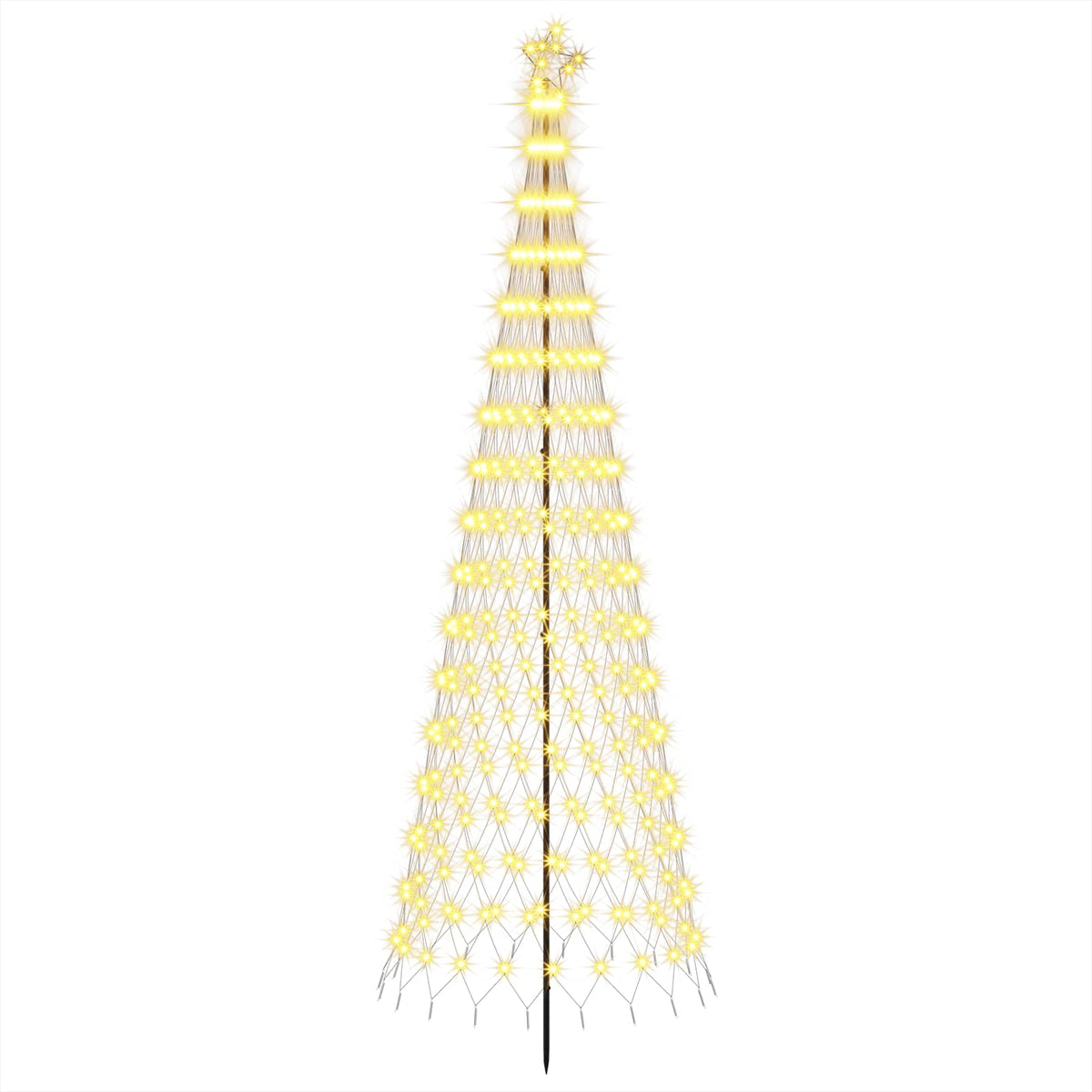 vidaXL Choinka świąteczna LED 300 cm 350 LED Ciepła biel Żelazo Czarny