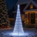 vidaXL Choinka świąteczna LED 300 cm 350 LED Zimna biel Żelazo Czarny
