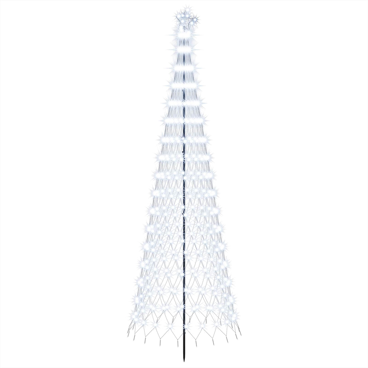 vidaXL Choinka świąteczna LED 300 cm 350 LED Zimna biel Żelazo Czarny
