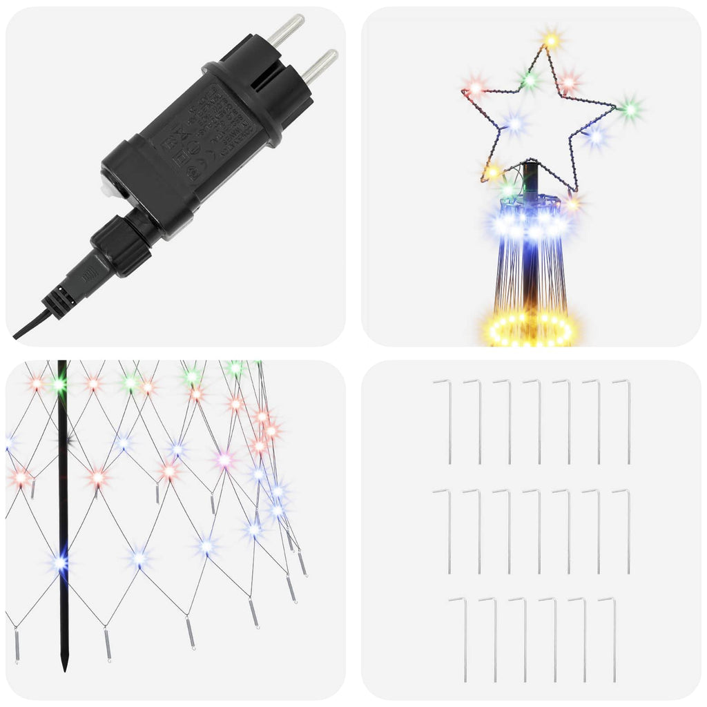 vidaXL Choinka świąteczna LED 300 cm 350 LED Wielokolorowy Żelazo