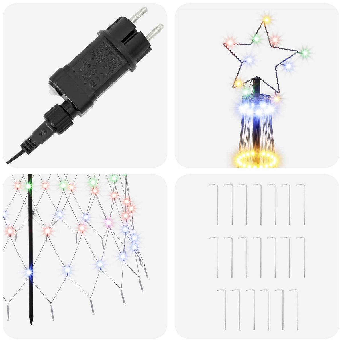 vidaXL Choinka świąteczna LED 300 cm 350 LED Wielokolorowy Żelazo