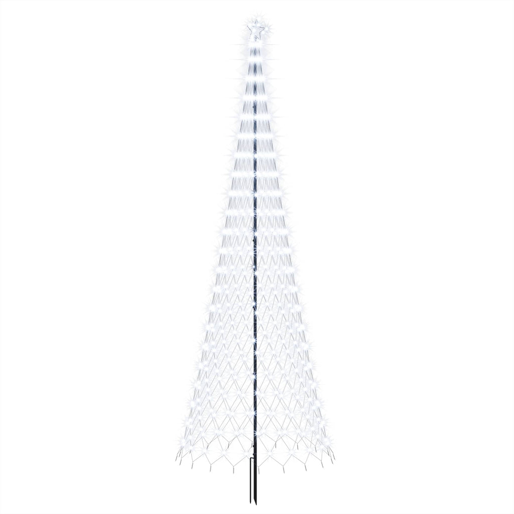 vidaXL Choinka świąteczna LED 400 cm 450 LED Zimna biel Żelazo Czarny