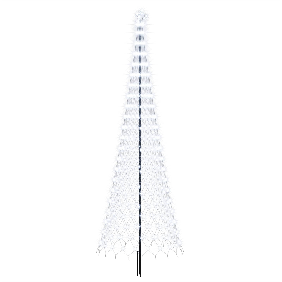 vidaXL Choinka świąteczna LED 400 cm 450 LED Zimna biel Żelazo Czarny