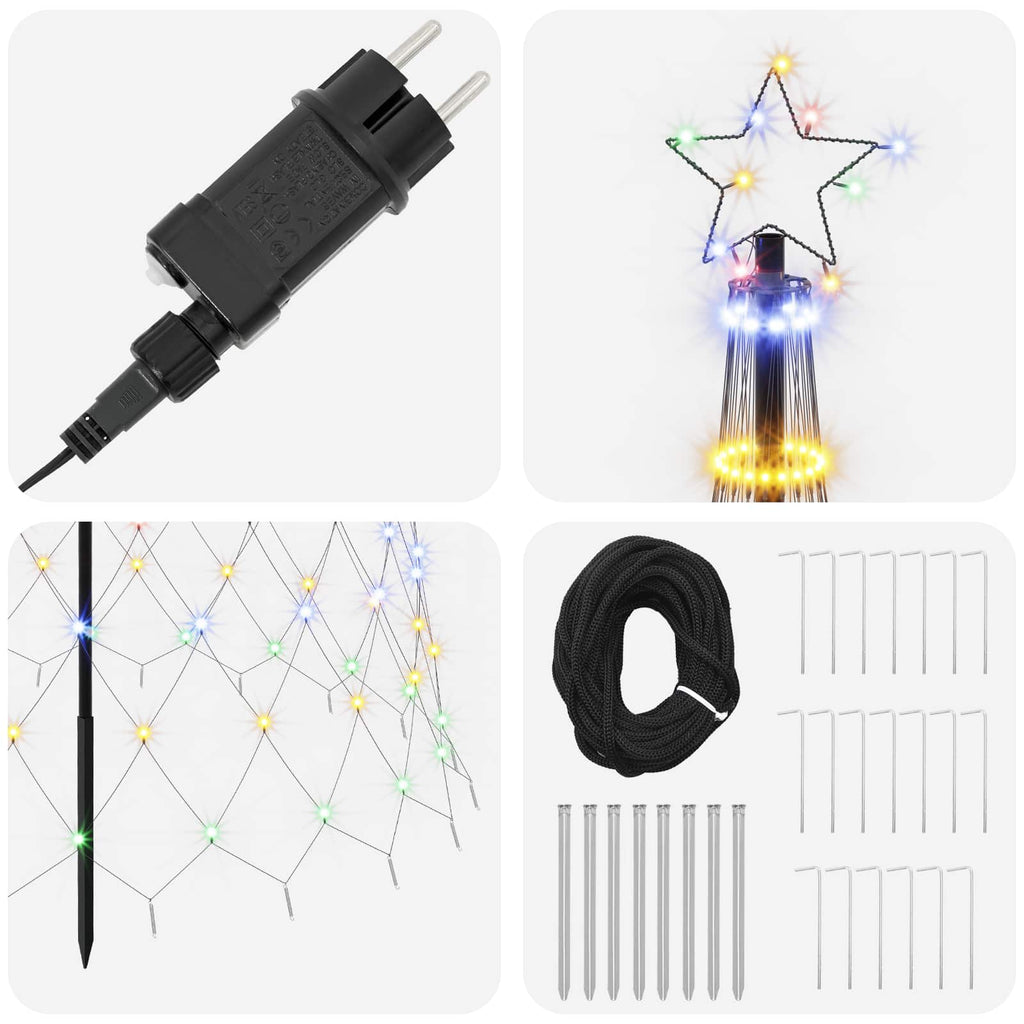 vidaXL Choinka świąteczna LED 400 cm 450 LED Wielokolorowy Żelazo