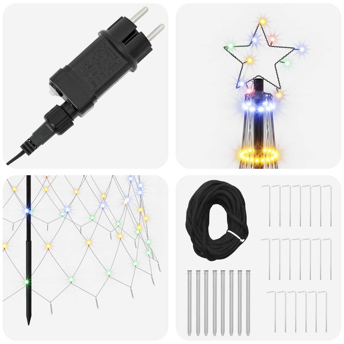 vidaXL Choinka świąteczna LED 400 cm 450 LED Wielokolorowy Żelazo