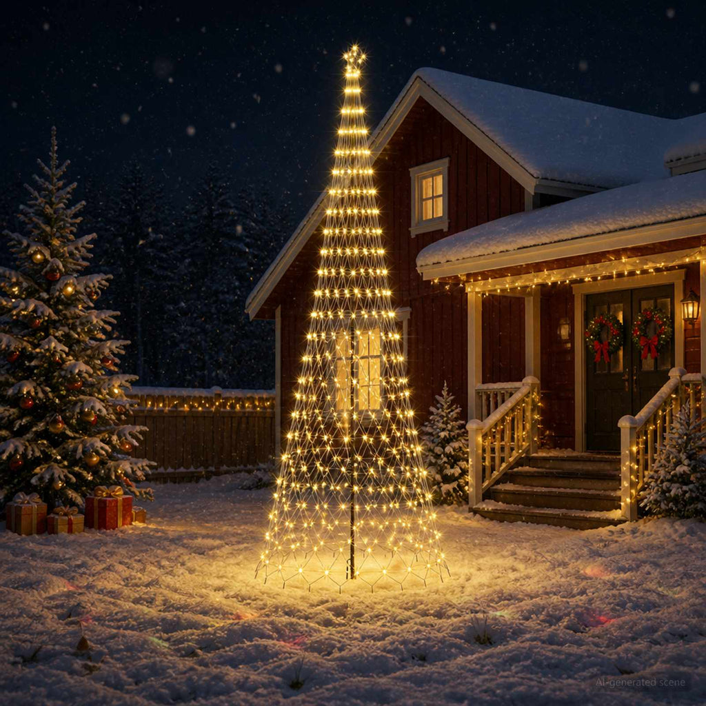 vidaXL Choinka świąteczna LED 500 cm 550 LED Ciepła biel Żelazo Czarny