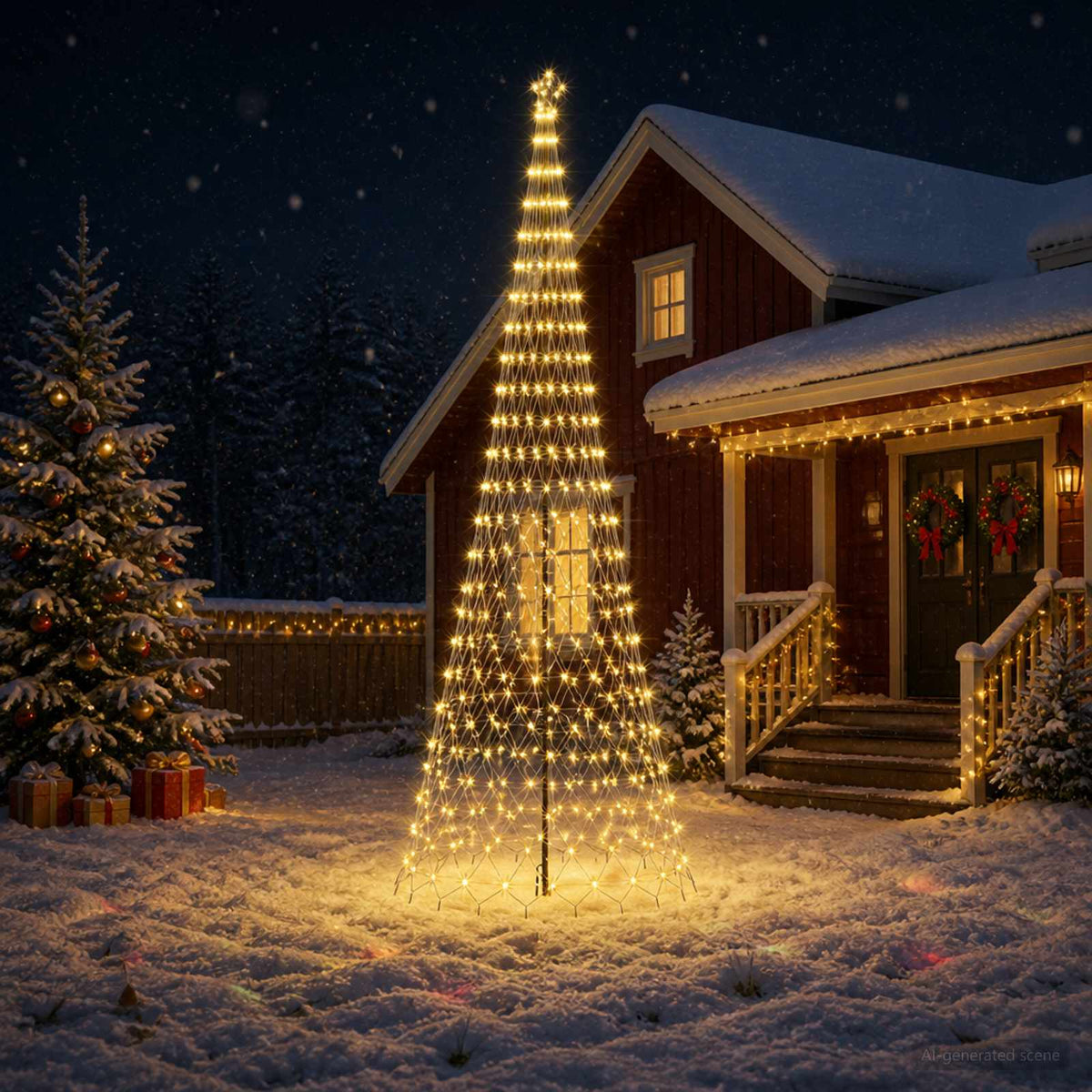 vidaXL Choinka świąteczna LED 500 cm 550 LED Ciepła biel Żelazo Czarny