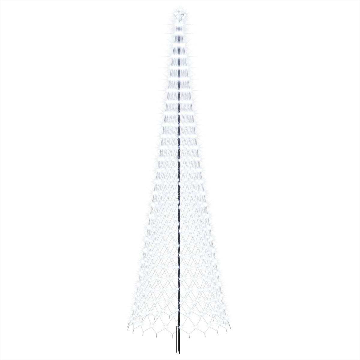 vidaXL Choinka świąteczna LED 500 cm 550 LED Zimna biel Żelazo Czarny