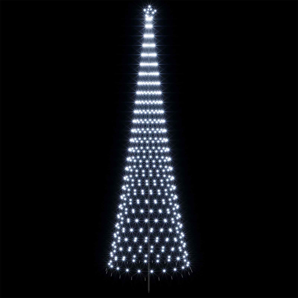 vidaXL Choinka świąteczna LED 500 cm 550 LED Zimna biel Żelazo Czarny