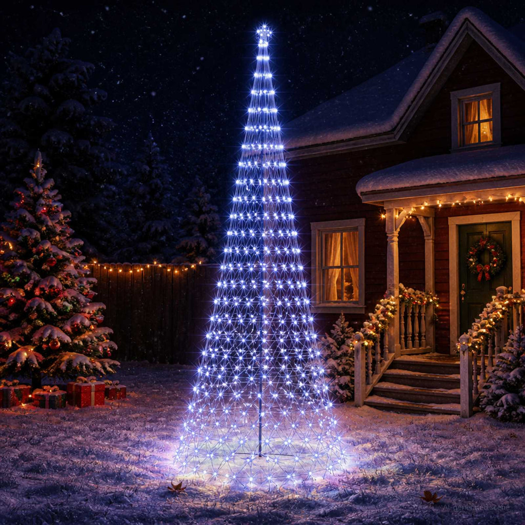 vidaXL Choinka świąteczna LED 500 cm 550 LED Niebieski Żelazo Czarny