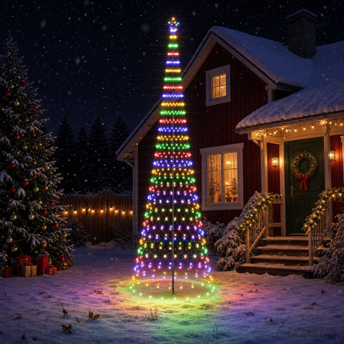 vidaXL Choinka świąteczna LED 500 cm 550 LED Wielokolorowy Żelazo