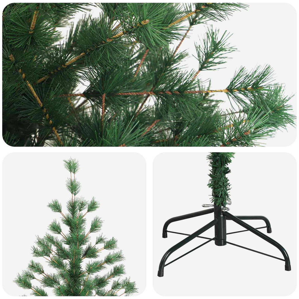 vidaXL Sztuczna choinka z zawiasami 210 cm PVC i Metal zielony