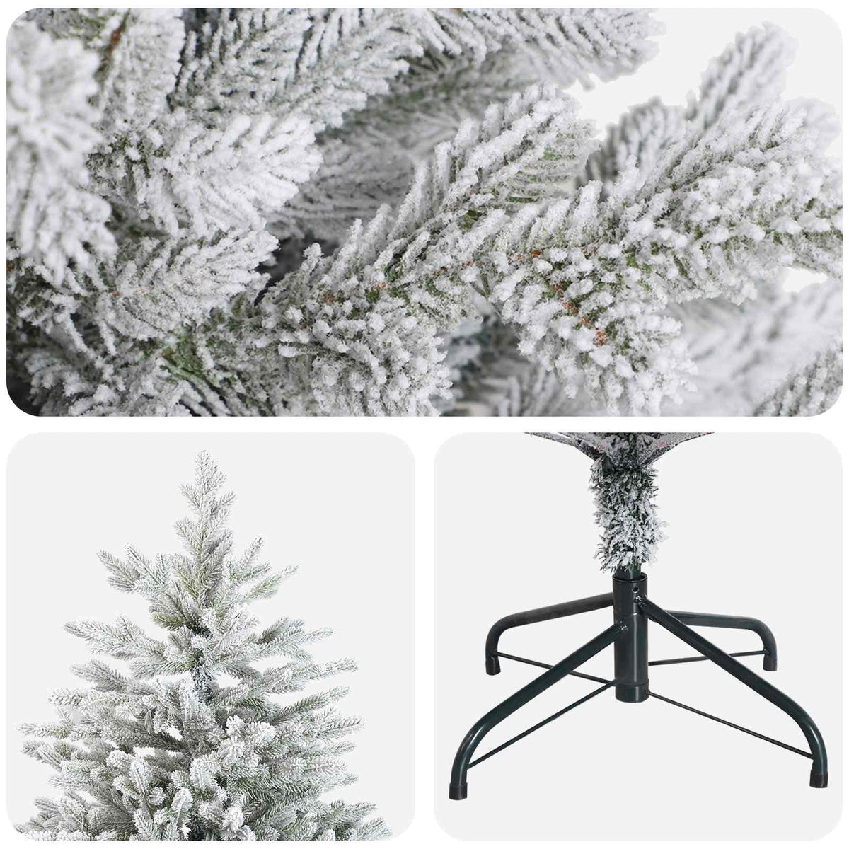 vidaXL Sztuczna choinka z zawiasami 240 cm PVC i Metal Zielony i Biały