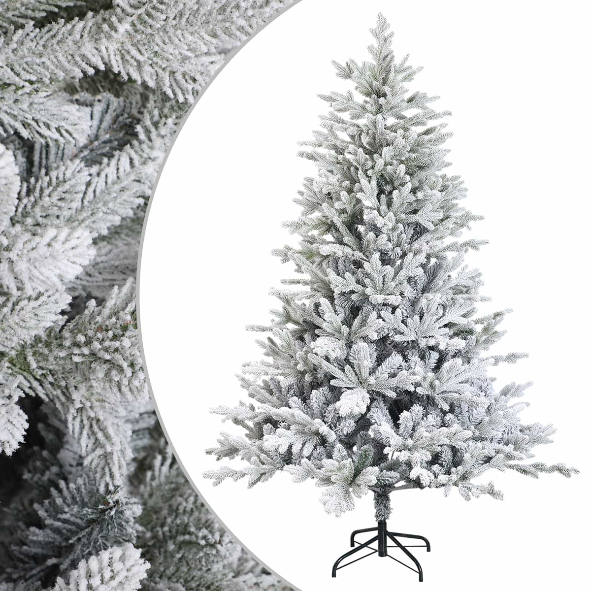 vidaXL Sztuczna choinka z zawiasami 240 cm PVC i Metal Zielony i Biały