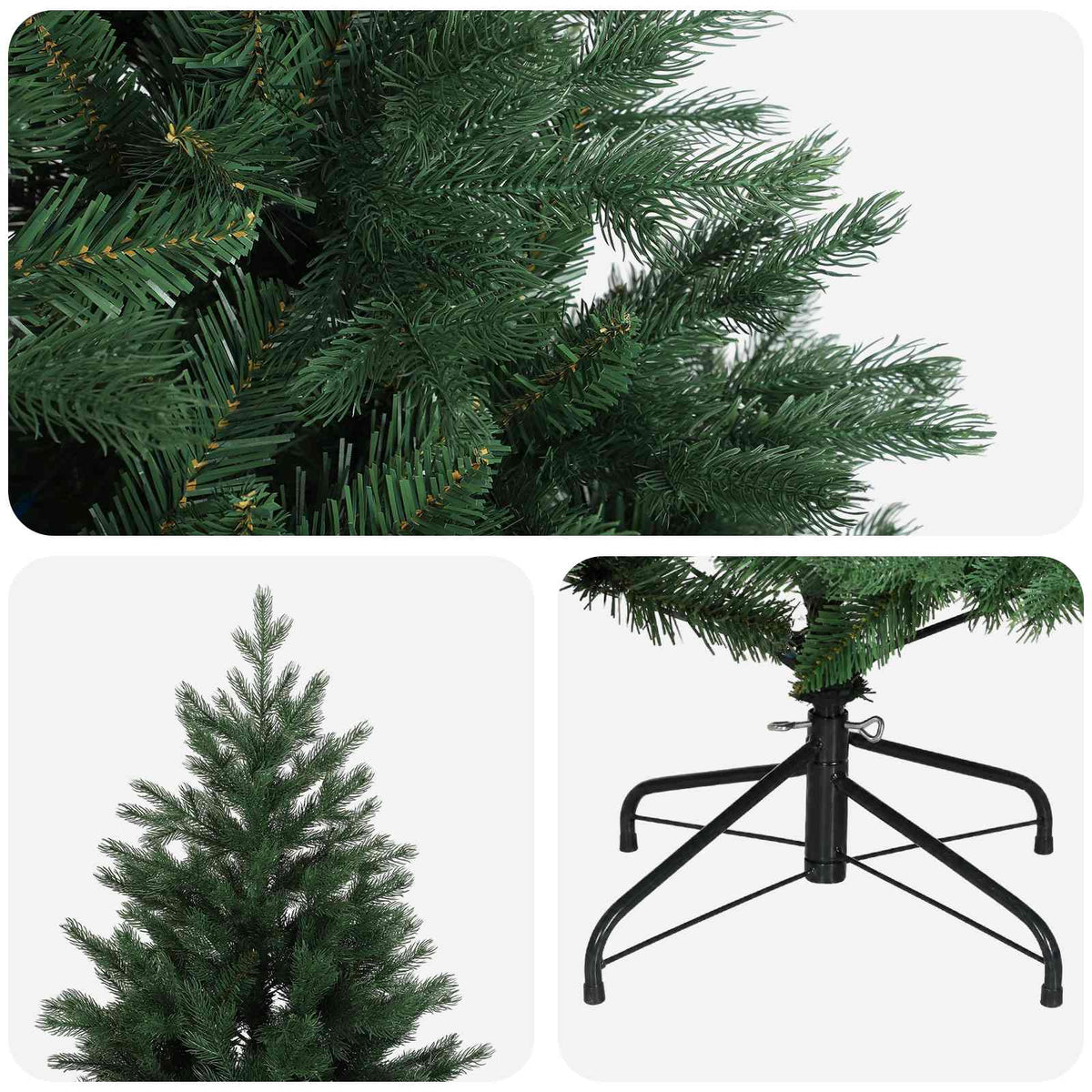 vidaXL Sztuczna choinka z zawiasami 210 cm PVC i Metal zielony