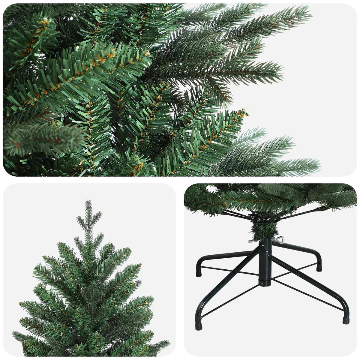 vidaXL Sztuczna choinka z zawiasami 240 cm PVC i PE zielony