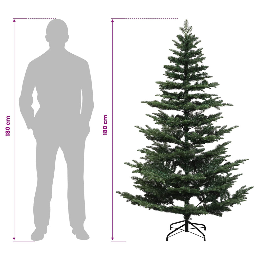 vidaXL Sztuczna choinka z zawiasami 180 cm PE i PVC zielony
