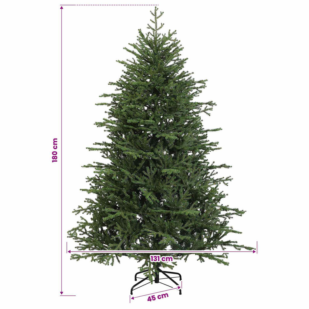 vidaXL Sztuczna choinka z zawiasami 180 cm PVC i Metal zielony