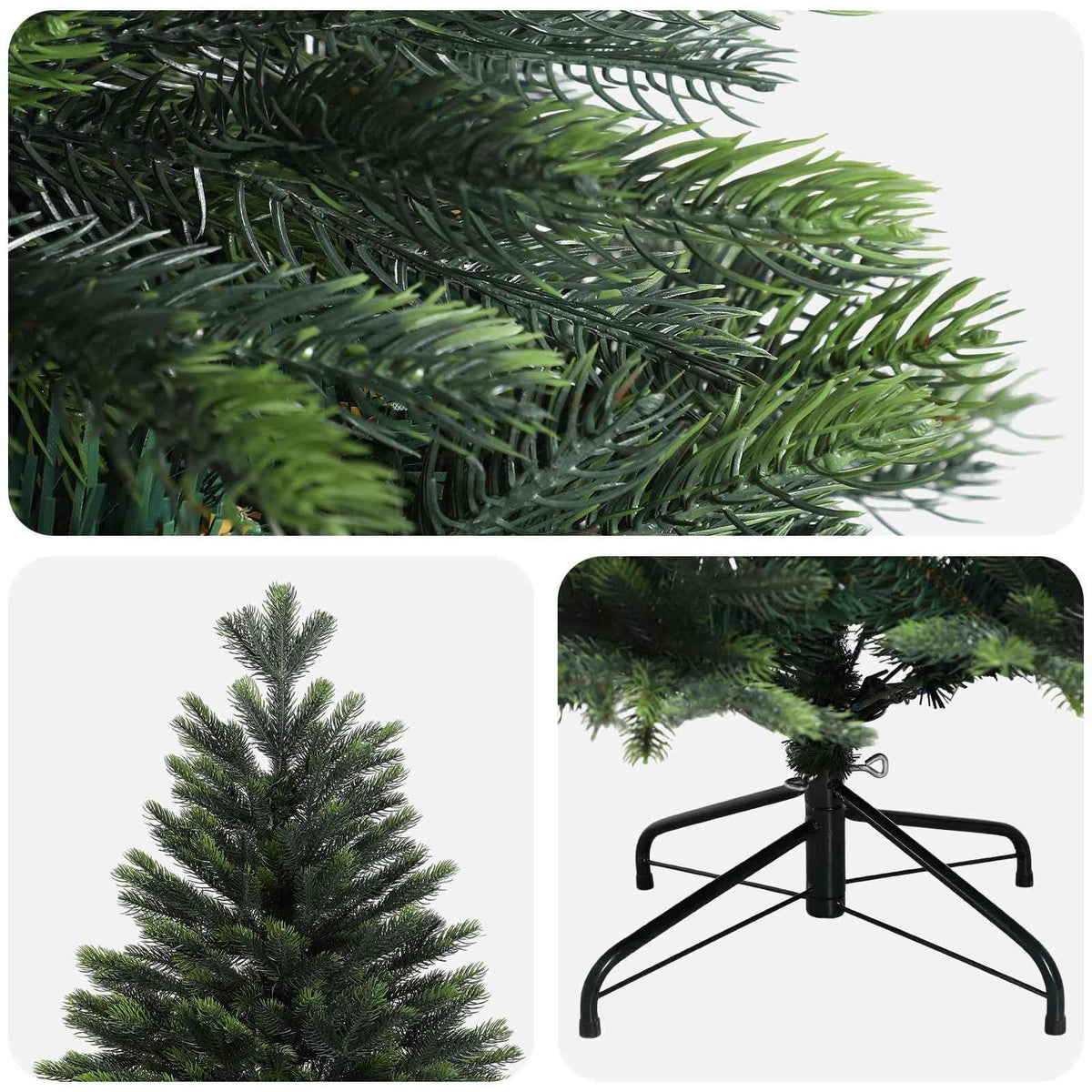 vidaXL Sztuczna choinka z zawiasami 210 cm PVC i Metal zielony
