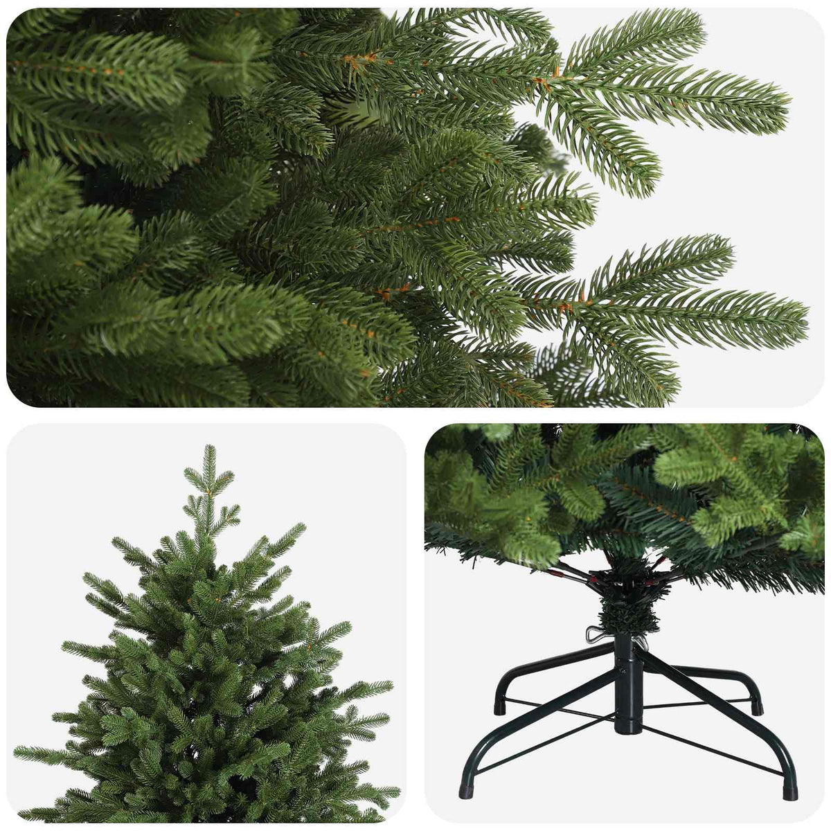 vidaXL Sztuczna choinka z zawiasami 210 cm PVC i Metal zielony