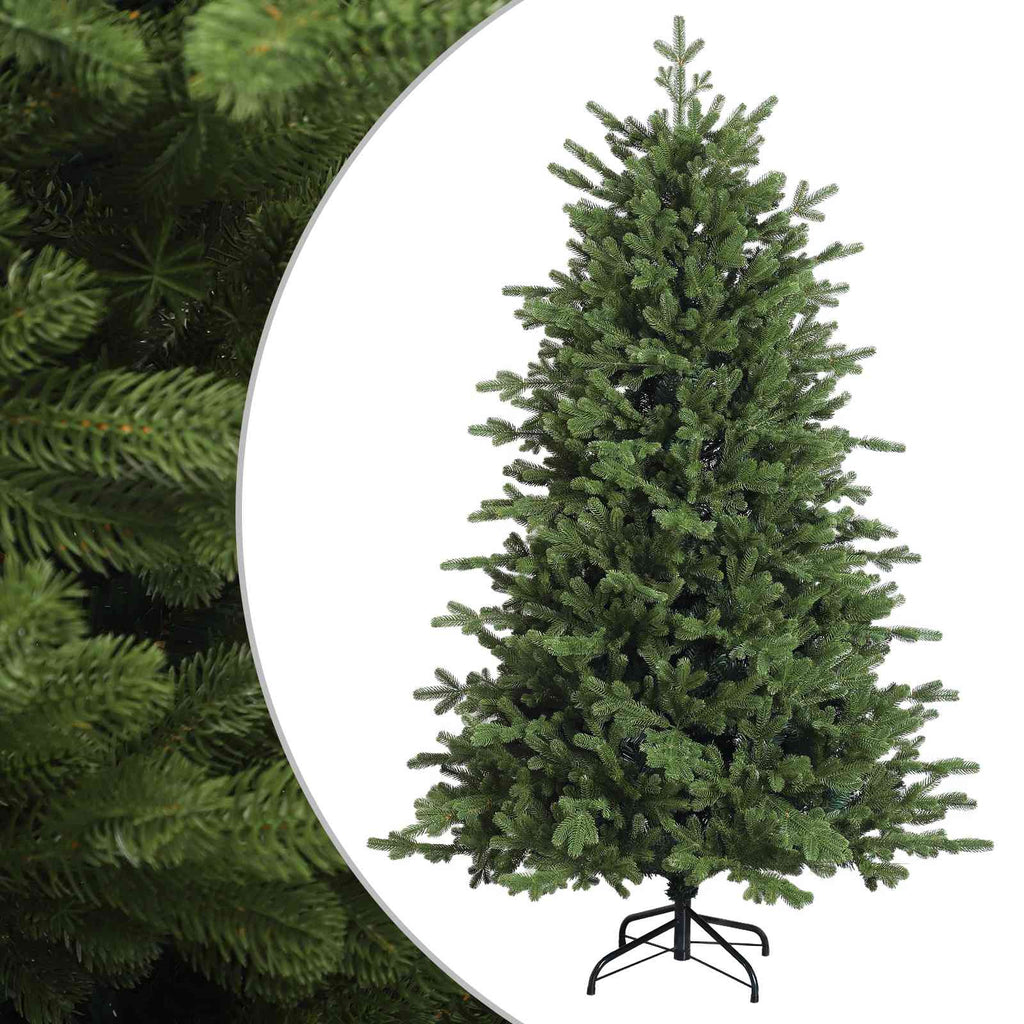 vidaXL Sztuczna choinka z zawiasami 210 cm PVC i Metal zielony