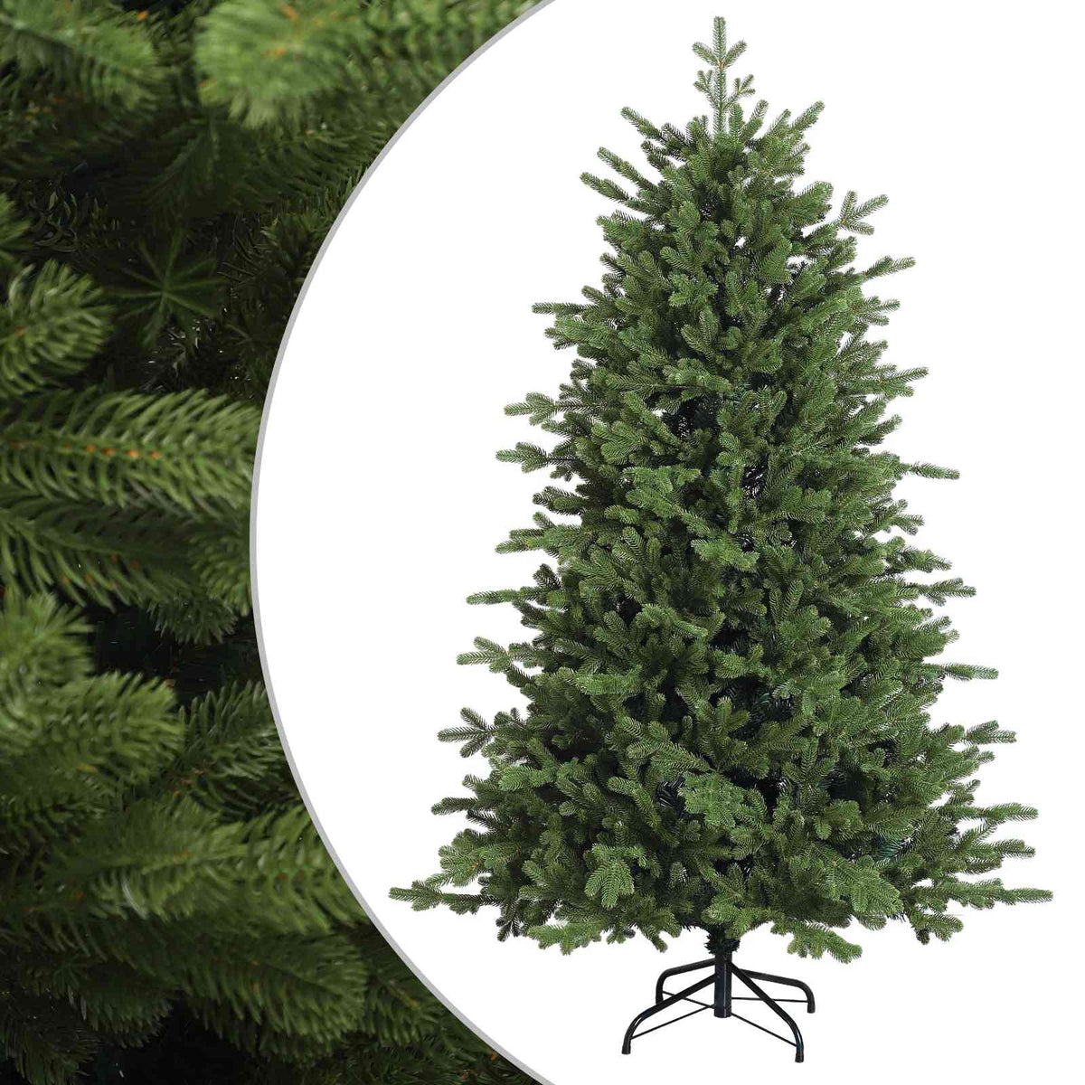 vidaXL Sztuczna choinka z zawiasami 210 cm PVC i Metal zielony