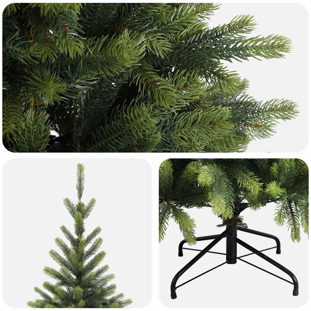 vidaXL Sztuczna choinka z zawiasami 240 cm PVC i Metal zielony