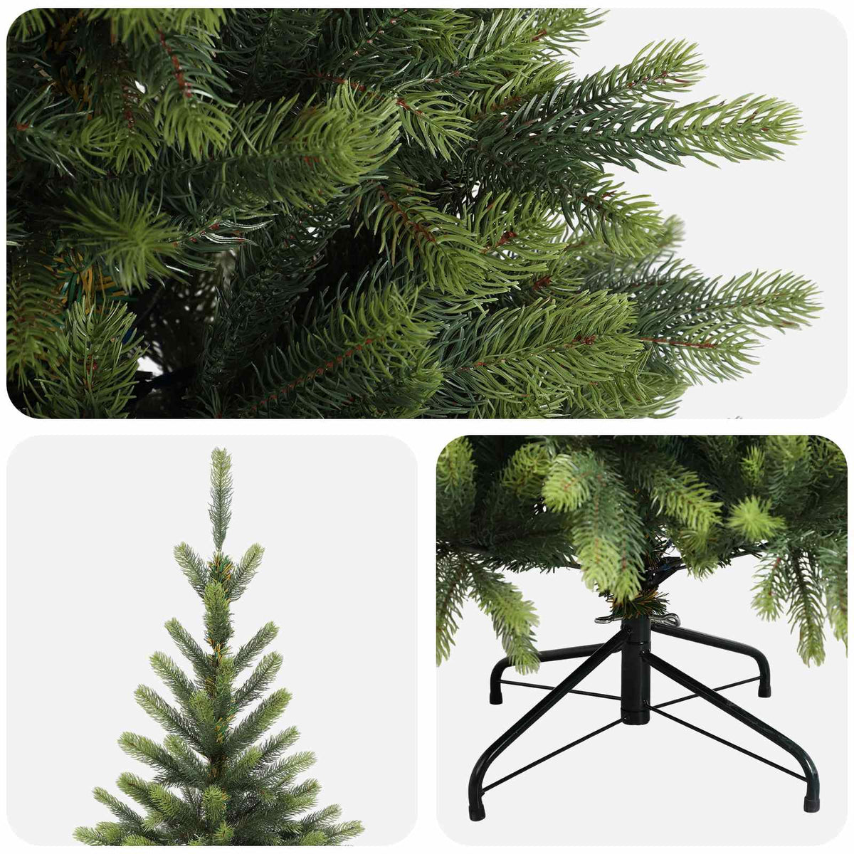 vidaXL Sztuczna choinka z zawiasami 240 cm PVC i Metal zielony