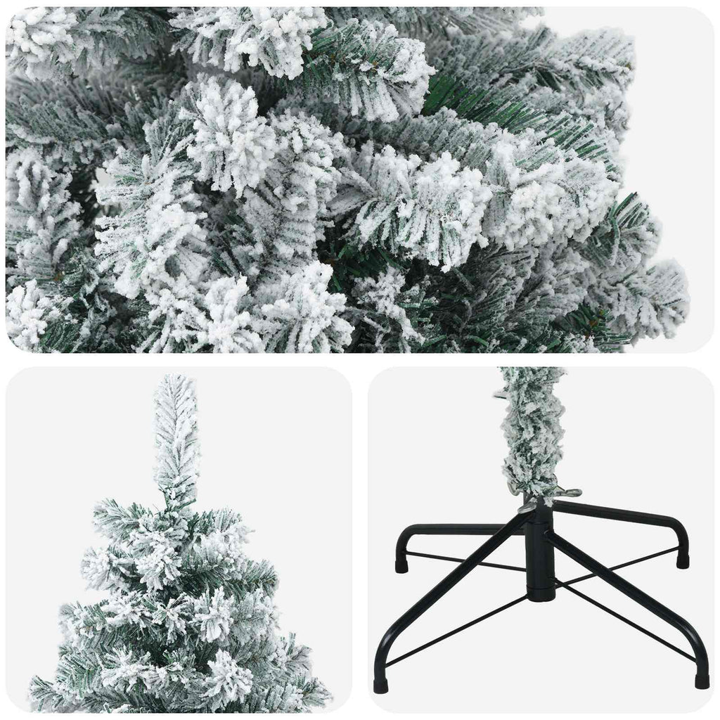 vidaXL Sztuczna choinka 120 cm PVC i stal Zielony i Biały