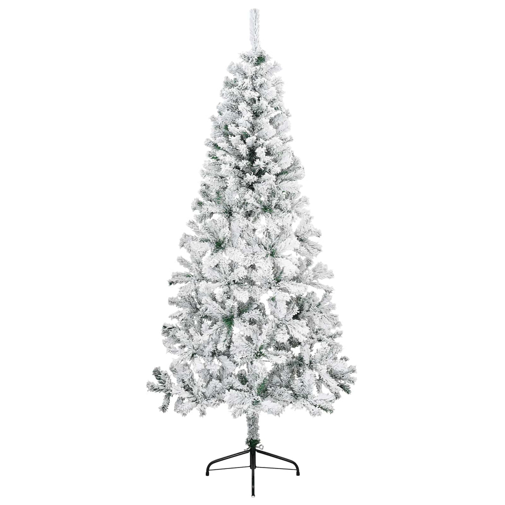 vidaXL Sztuczna choinka 240 cm PVC i stal Zielony i Biały