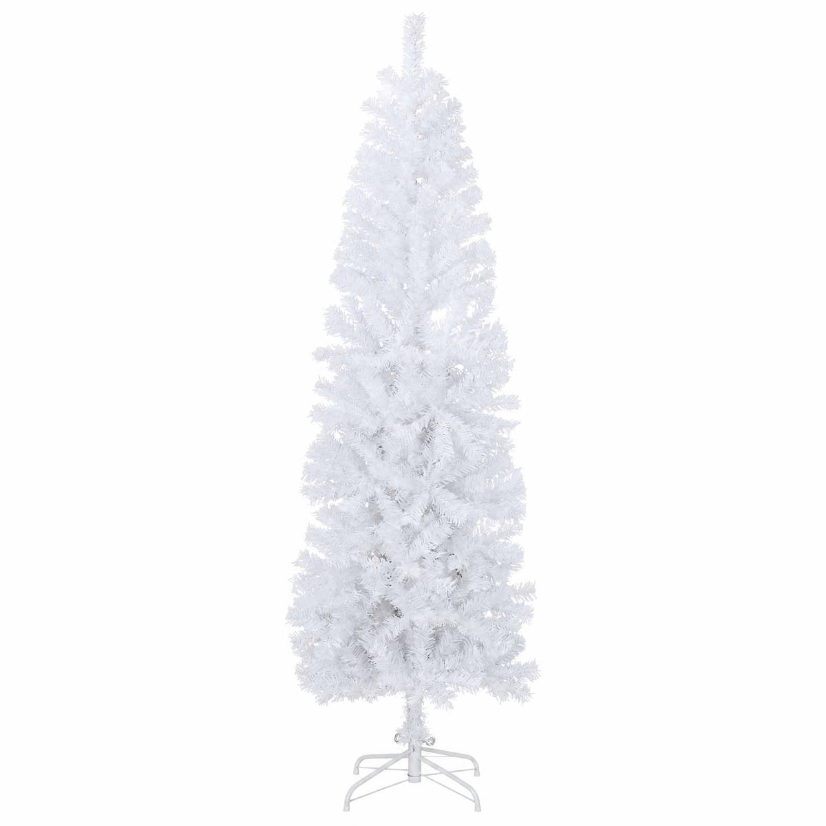 vidaXL Sztuczne smukłe drzewo bożonarodzeniowe 180 cm PVC i stal Biały