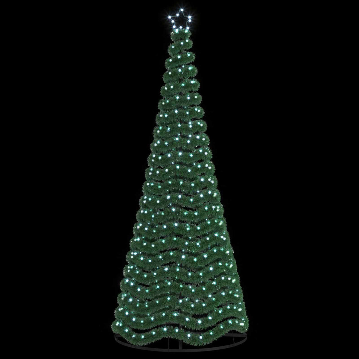 vidaXL Choinka z lamety z oświetleniem LED i podstawą EKENAS 250 cm