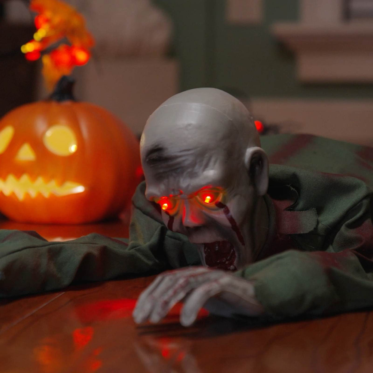 vidaXL Halloween Chodzące Zombie SPOOKA zielony 110 x 50 x 21 cm