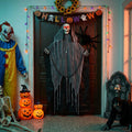 vidaXL Wiszący ponury żniwiarz na Halloween SPOOKA Czarny 112 x 164 cm