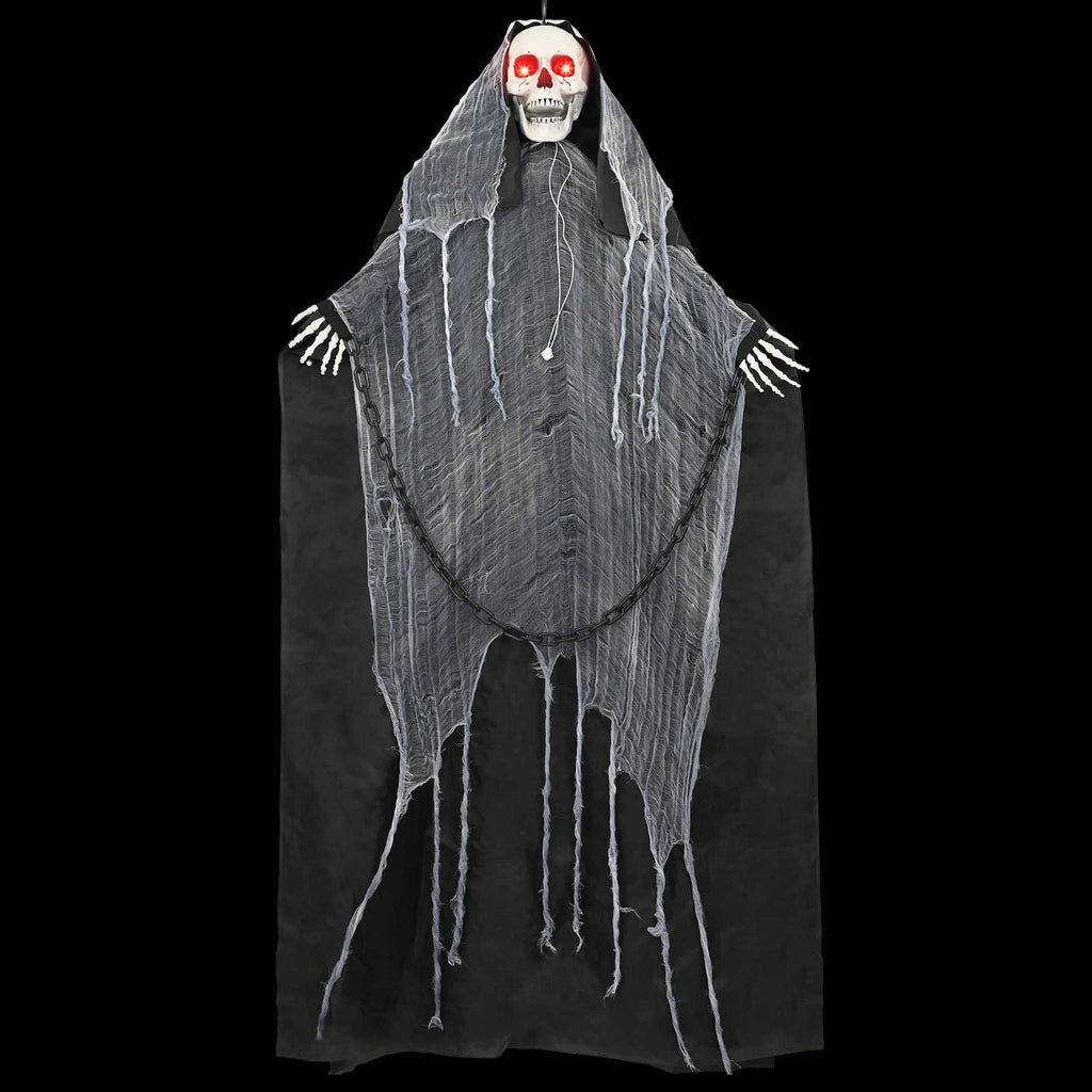 vidaXL Wiszący ponury żniwiarz na Halloween SPOOKA Czarny 112 x 164 cm