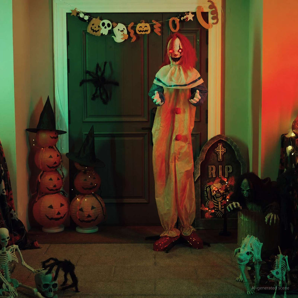 vidaXL Straszny klaun na Halloween SPOOKA Żółty i Niebieski