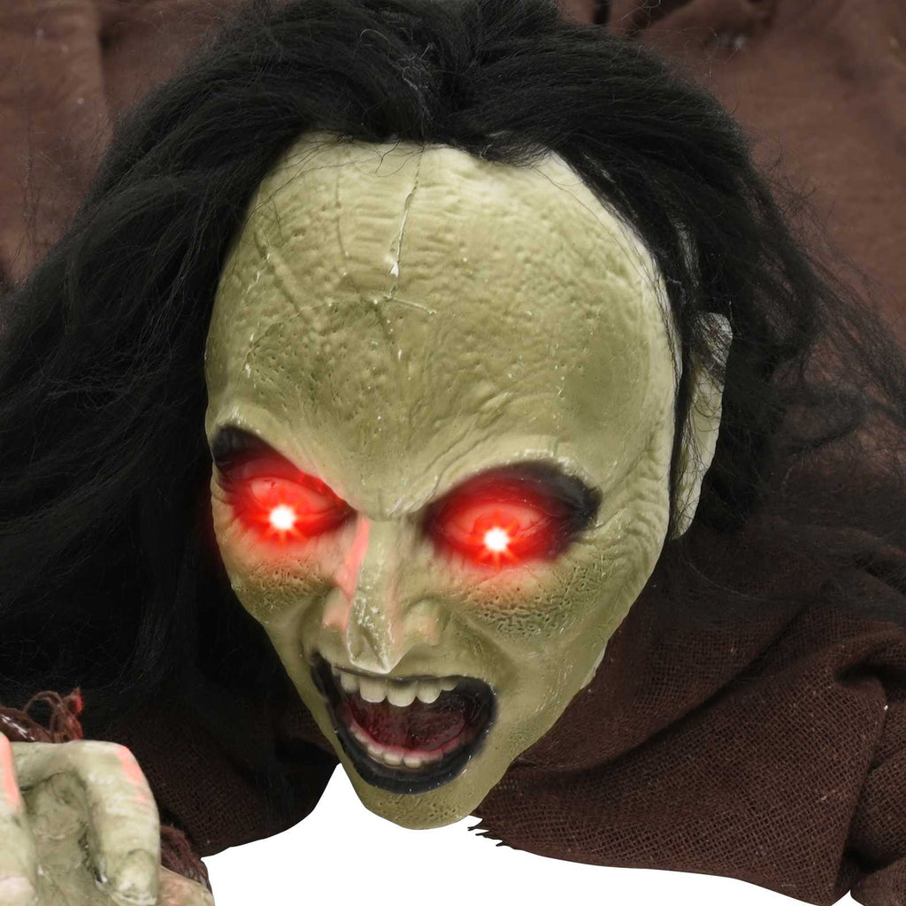 vidaXL Dekoracja halloweenowa zombie SPOOKA brązowy 94 x 130 x 29 cm