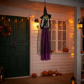 vidaXL Wisząca czarownica na Halloween SPOOKA Fioletowy 30 x 133 cm