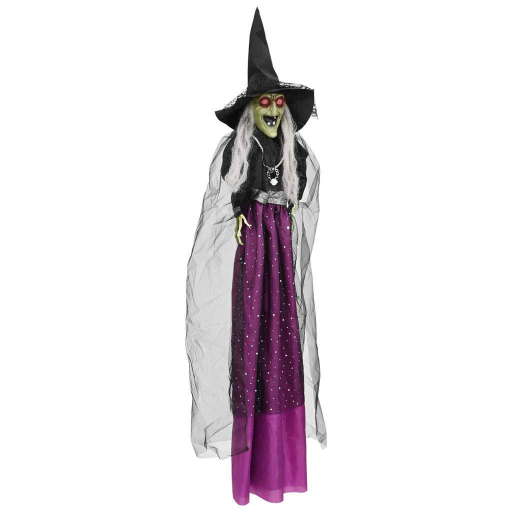 vidaXL Wisząca czarownica na Halloween SPOOKA Fioletowy 30 x 133 cm