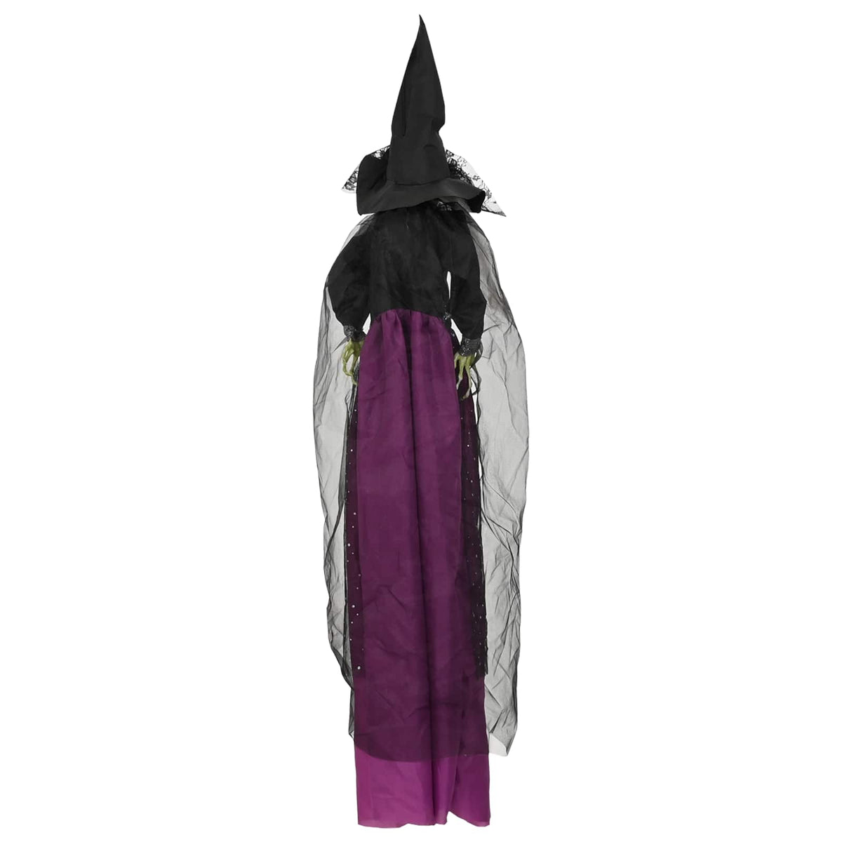 vidaXL Wisząca czarownica na Halloween SPOOKA Fioletowy 30 x 133 cm